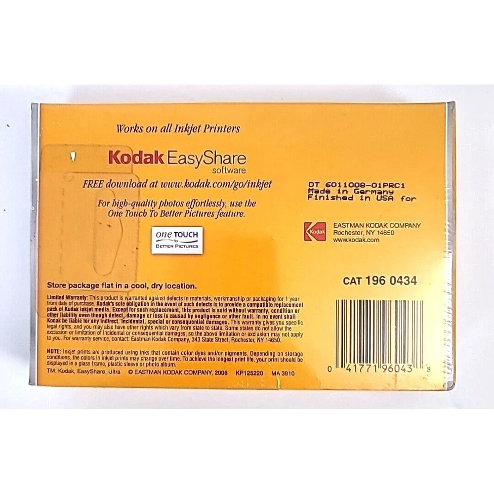 Kodak 4X6 Ultra Premium 150ct High Gloss & Premium 100ct Gloss Photo Paper